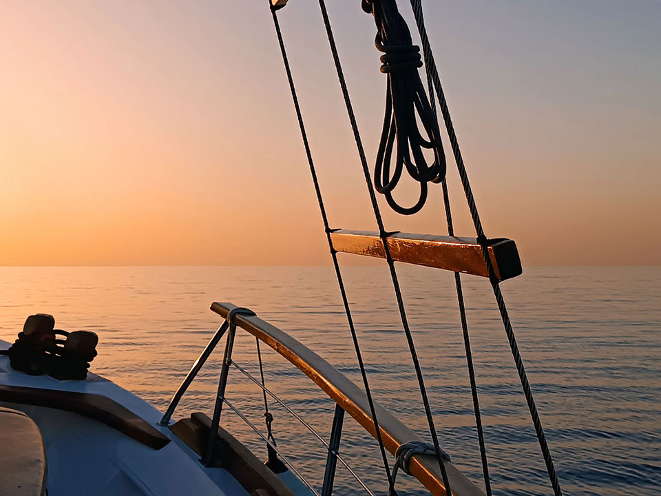Sunset time at Aegeas boat