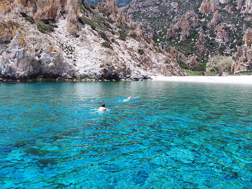 Swimming in secluded beaches