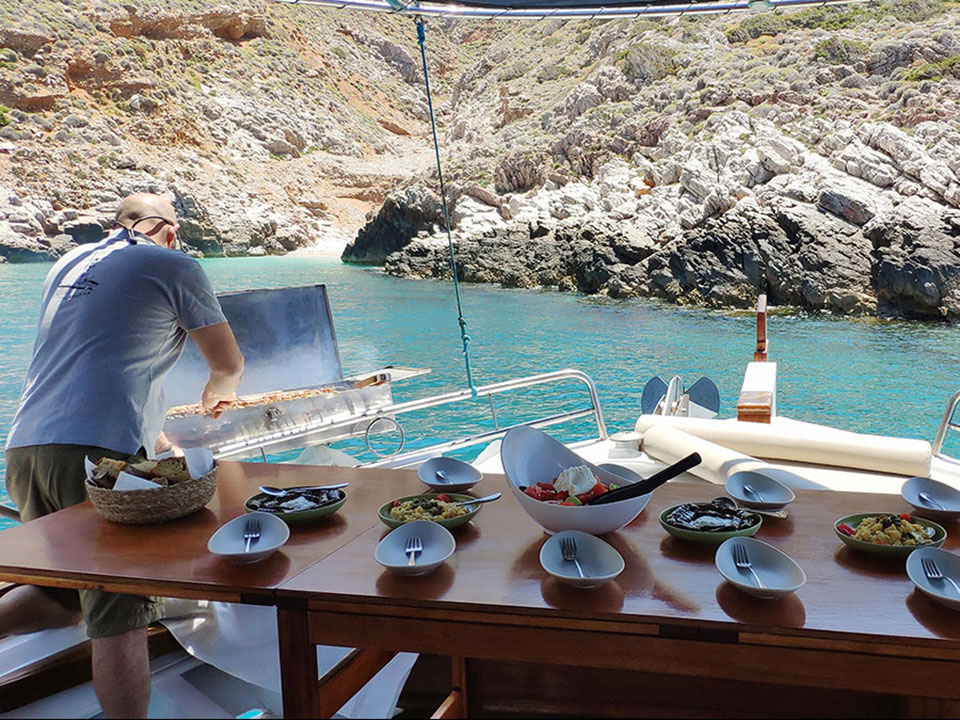 The meal is served on Aegeas boat